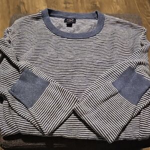J. Crew Sweater Blue White Striped Crewneck Soft Men Casual Small